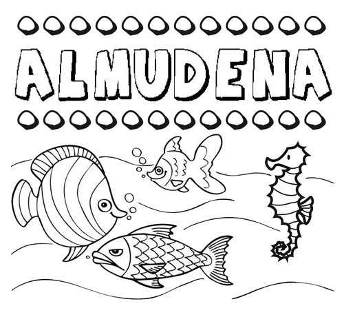 Desenhos do nome Almudena para imprimir e colorir com as crianças