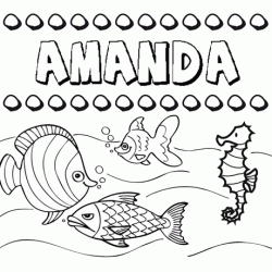 Desenhos do nome Amanda para imprimir e colorir com as crianças