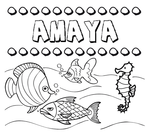 Desenhos do nome Amaya para imprimir e colorir com as crianças