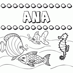 Desenhos do nome Ana para imprimir e colorir com as crianças