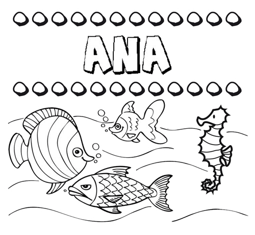 Desenhos do nome Ana para imprimir e colorir com as crianças