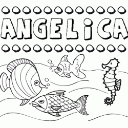 Desenhos do nome Angélica para imprimir e colorir com as crianças