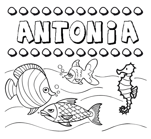 Desenhos do nome Antonia para imprimir e colorir com as crianças
