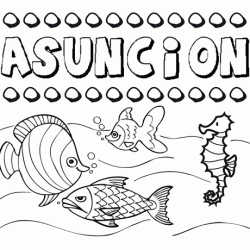 Desenhos do nome Asunción para imprimir e colorir com as crianças
