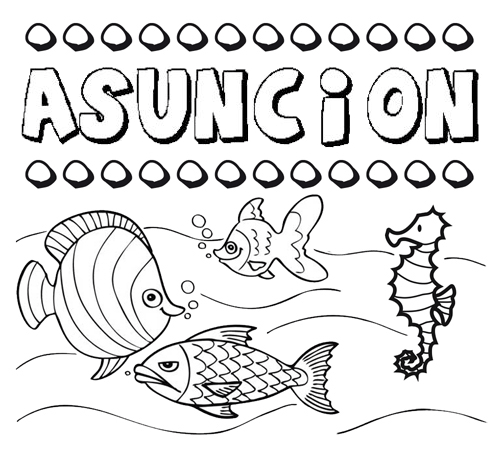 Desenhos do nome Asunción para imprimir e colorir com as crianças