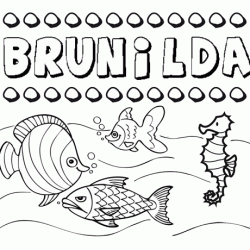 Desenhos do nome Brunilda para imprimir e colorir com as crianças