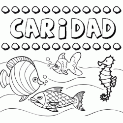 Desenhos do nome Caridad para imprimir e colorir com as crianças