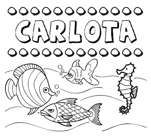 Desenhos do nome Carlota para imprimir e colorir com as crianças