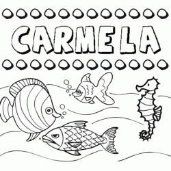 Desenhos do nome Carmela para imprimir e colorir com as crianças