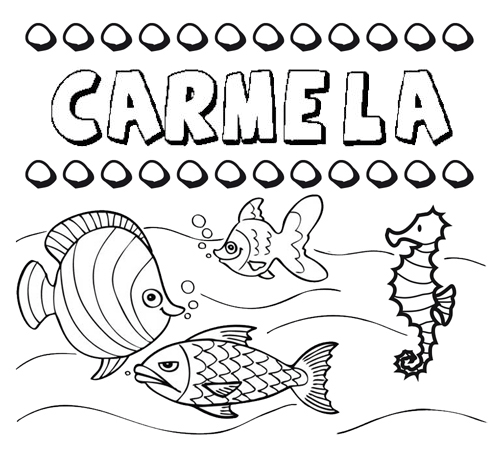 Desenhos do nome Carmela para imprimir e colorir com as crianças