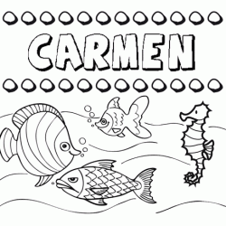Desenhos do nome Carmen para imprimir e colorir com as crianças