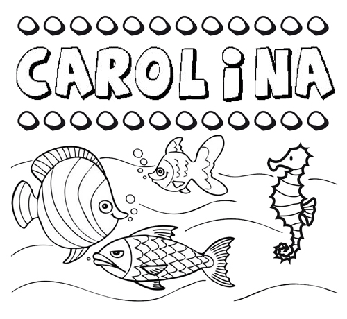 Desenhos do nome Carolina para imprimir e colorir com as crianças