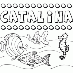 Desenhos do nome Catalina para imprimir e colorir com as crianças