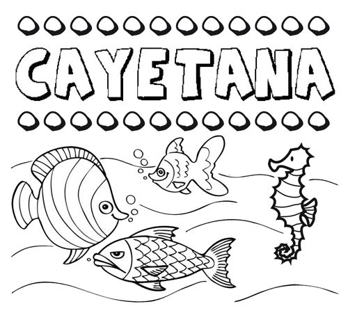 Desenhos do nome Cayetana para imprimir e colorir com as crianças