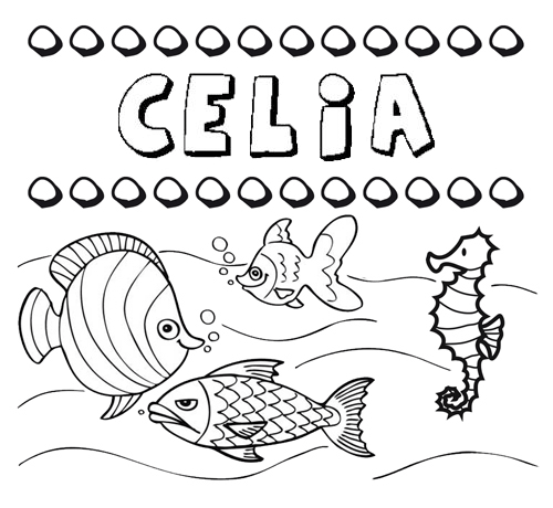 Desenhos do nome Celia para imprimir e colorir com as crianças