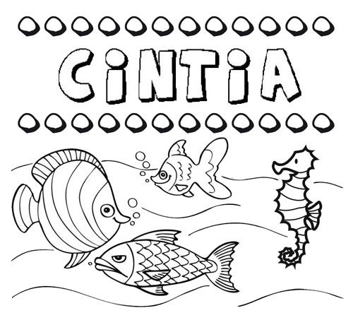 Desenhos do nome Cintia para imprimir e colorir com as crianças