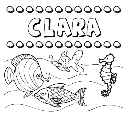 Desenhos do nome Clara para imprimir e colorir com as crianças