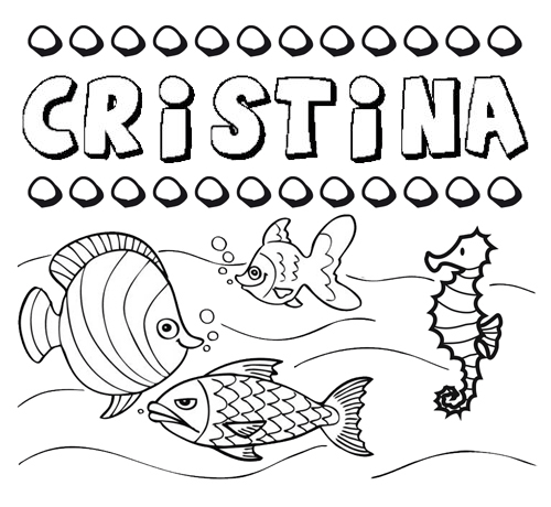 Desenhos do nome Cristina para imprimir e colorir com as crianças