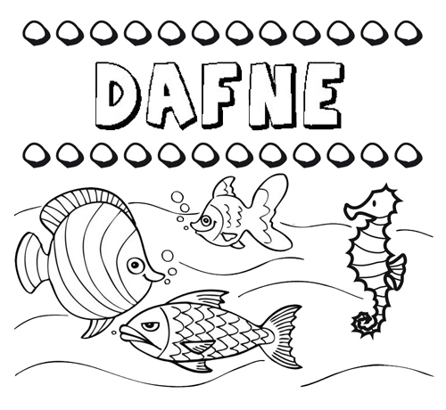 Desenhos do nome Dafne para imprimir e colorir com as crianças