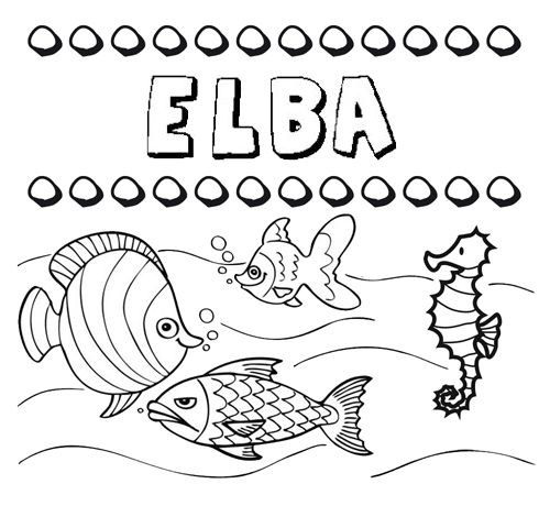 Desenhos do nome Elba para imprimir e colorir com as crianças