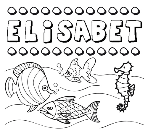 Desenhos do nome Elisabet para imprimir e colorir com as crianças