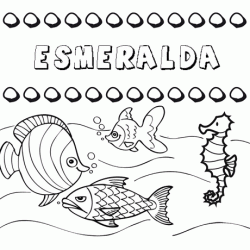 Desenhos do nome Esmeralda para imprimir e colorir com as crianças