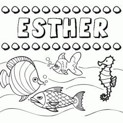 Desenhos do nome Esther para imprimir e colorir com as crianças