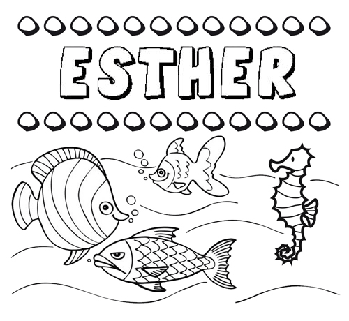 Desenhos do nome Esther para imprimir e colorir com as crianças