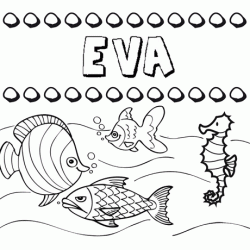 Desenhos do nome Eva para imprimir e colorir com as crianças