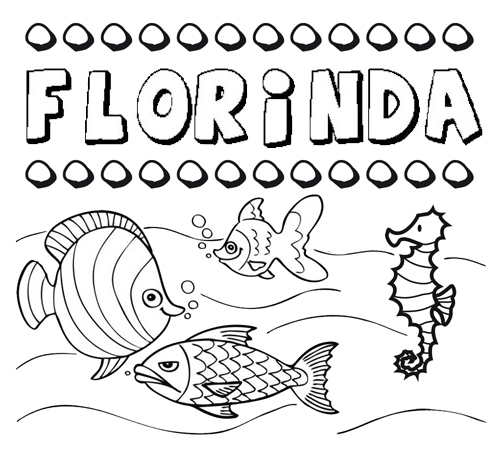 Desenhos do nome Florinda para imprimir e colorir com as crianças