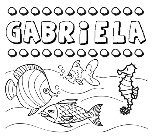 Desenhos do nome Gabriela para imprimir e colorir com as crianças