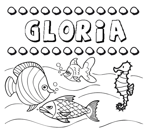 Desenhos do nome Gloria para imprimir e colorir com as crianças