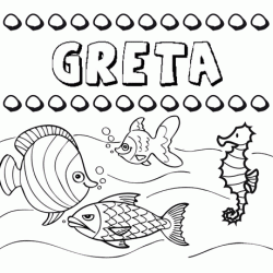 Desenhos do nome Greta para imprimir e colorir com as crianças