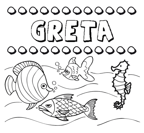 Desenhos do nome Greta para imprimir e colorir com as crianças