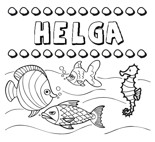 Desenhos do nome Helga para imprimir e colorir com as crianças