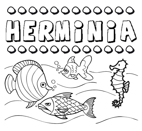 Desenhos do nome Herminia para imprimir e colorir com as crianças