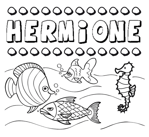 Desenhos do nome Hermione para imprimir e colorir com as crianças