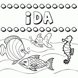 Desenhos do nome Ida para imprimir e colorir com as crianças