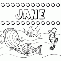 Desenhos do nome Jane para imprimir e colorir com as crianças