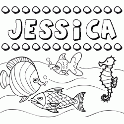 Desenhos do nome Jessica para imprimir e colorir com as crianças