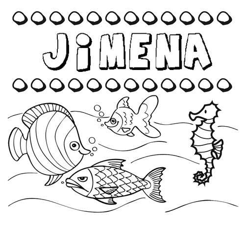 Desenhos do nome Jimena para imprimir e colorir com as crianças