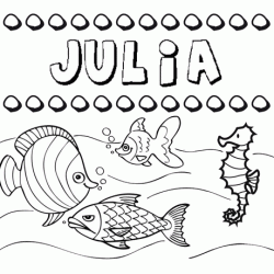 Desenhos do nome Julia para imprimir e colorir com as crianças