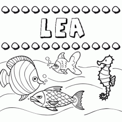 Desenhos do nome Lea para imprimir e colorir com as crianças