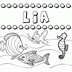 Desenhos do nome Lía para imprimir e colorir com as crianças