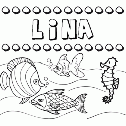 Desenhos do nome Lina para imprimir e colorir com as crianças