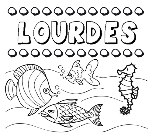 Desenhos do nome Lourdes para imprimir e colorir com as crianças