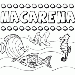 Desenhos do nome Macarena para imprimir e colorir com as crianças