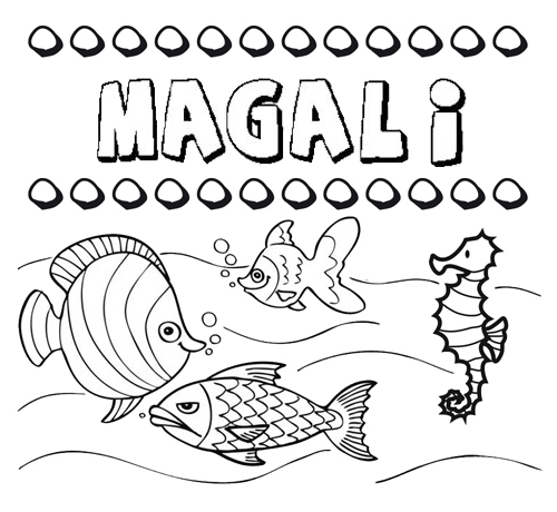 Desenhos do nome Magali para imprimir e colorir com as crianças
