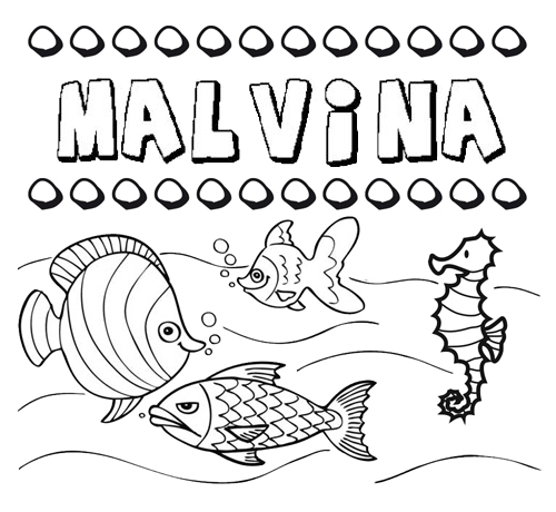 Desenhos do nome Malvina para imprimir e colorir com as crianças