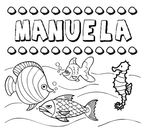 Desenhos do nome Manuela para imprimir e colorir com as crianças